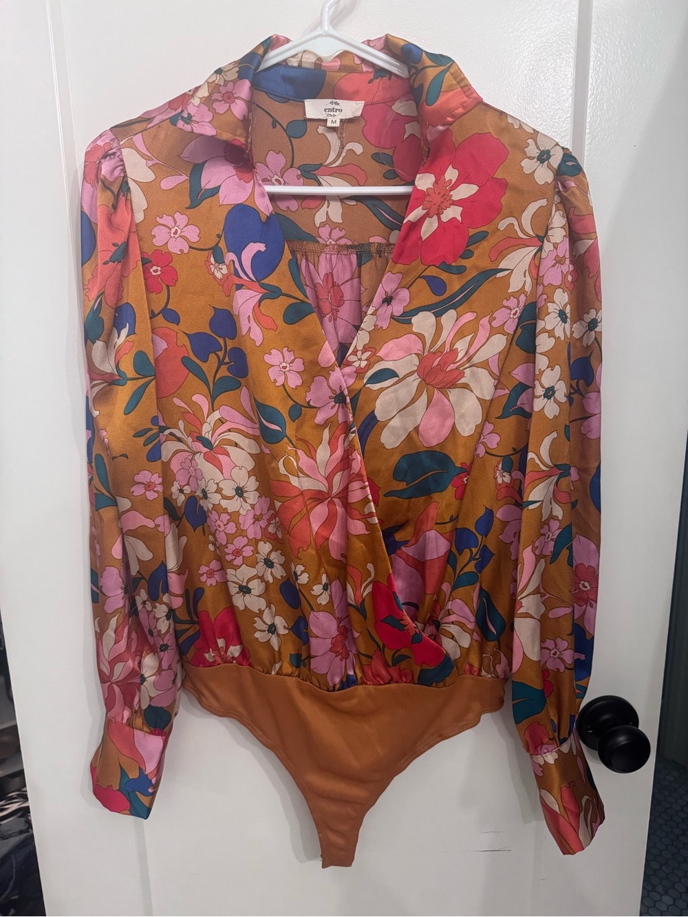 entro Floral Wrap Bodysuit - Mustard Multi